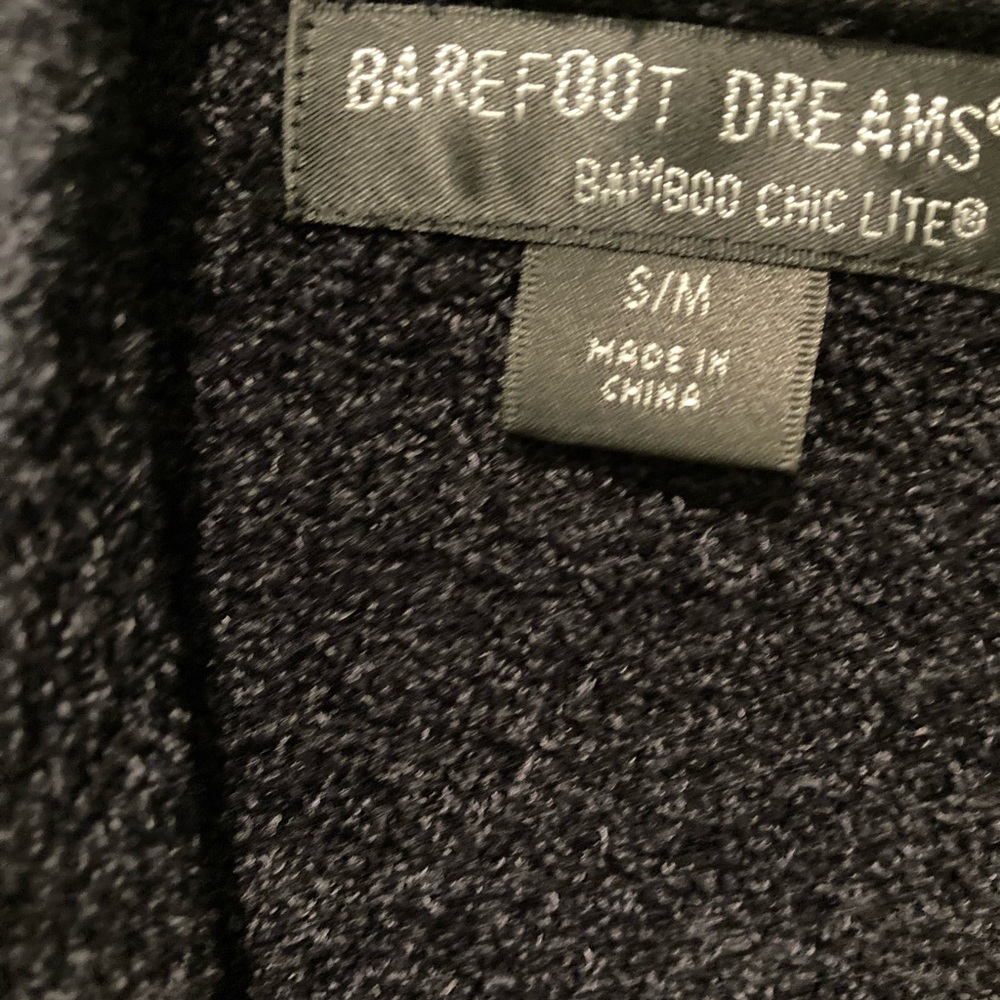 Barefoot Dreams Black Textured Knit Cardigan